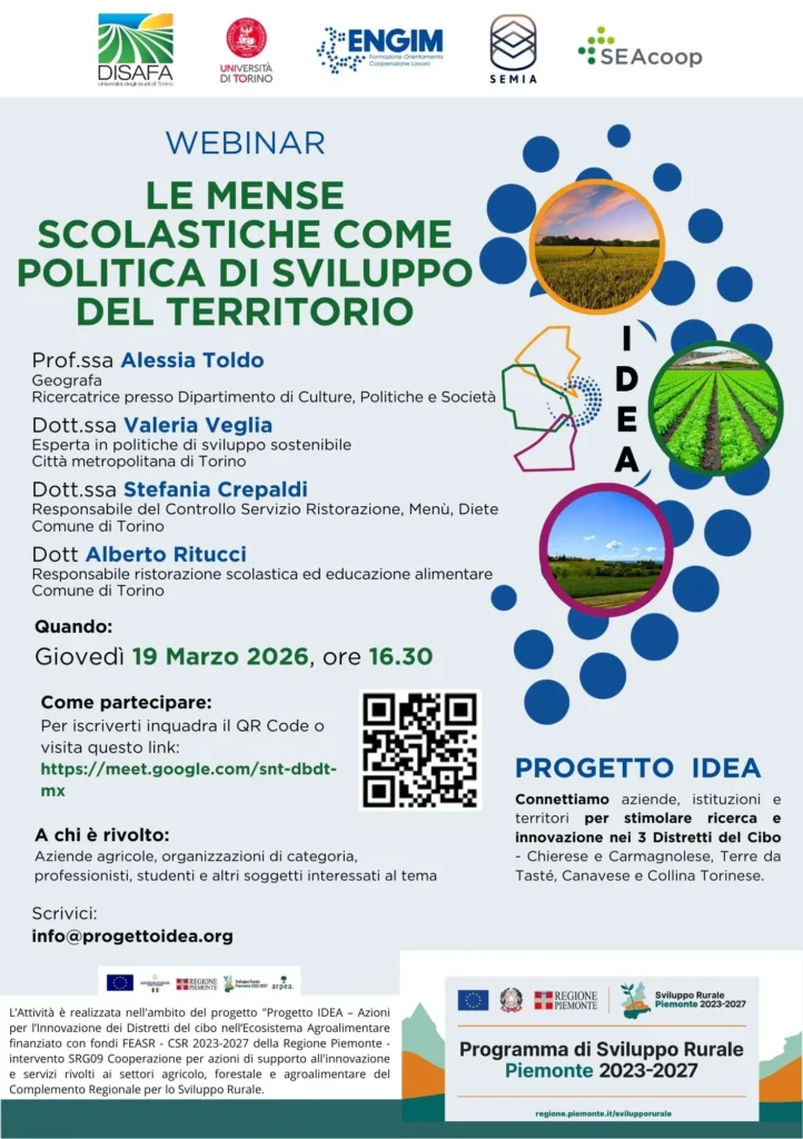 Webinar mense scolastiche sviluppo territorio