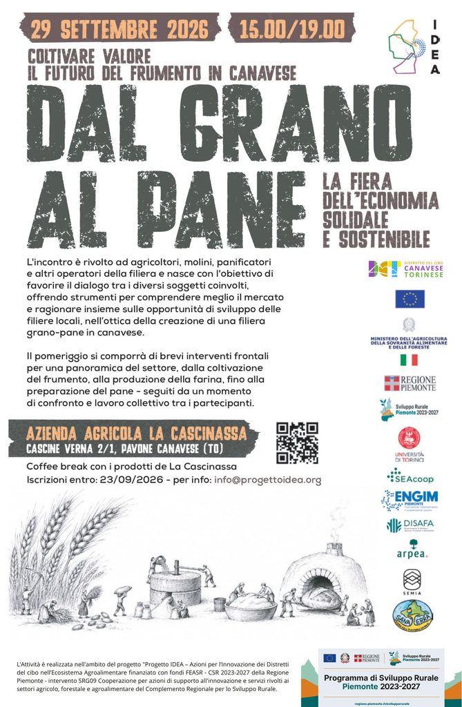 Dal grano al pane: un confronto sulla filiera cerealicola del Canavese 1 Locandina Dal grano al pane 29.09c